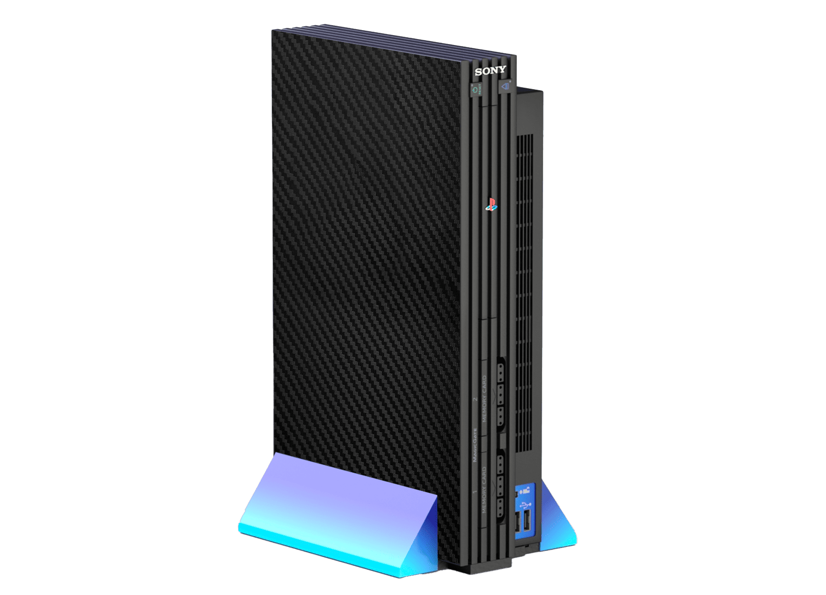 Fibra Carbono Negro Skin Playstation 2 Fat