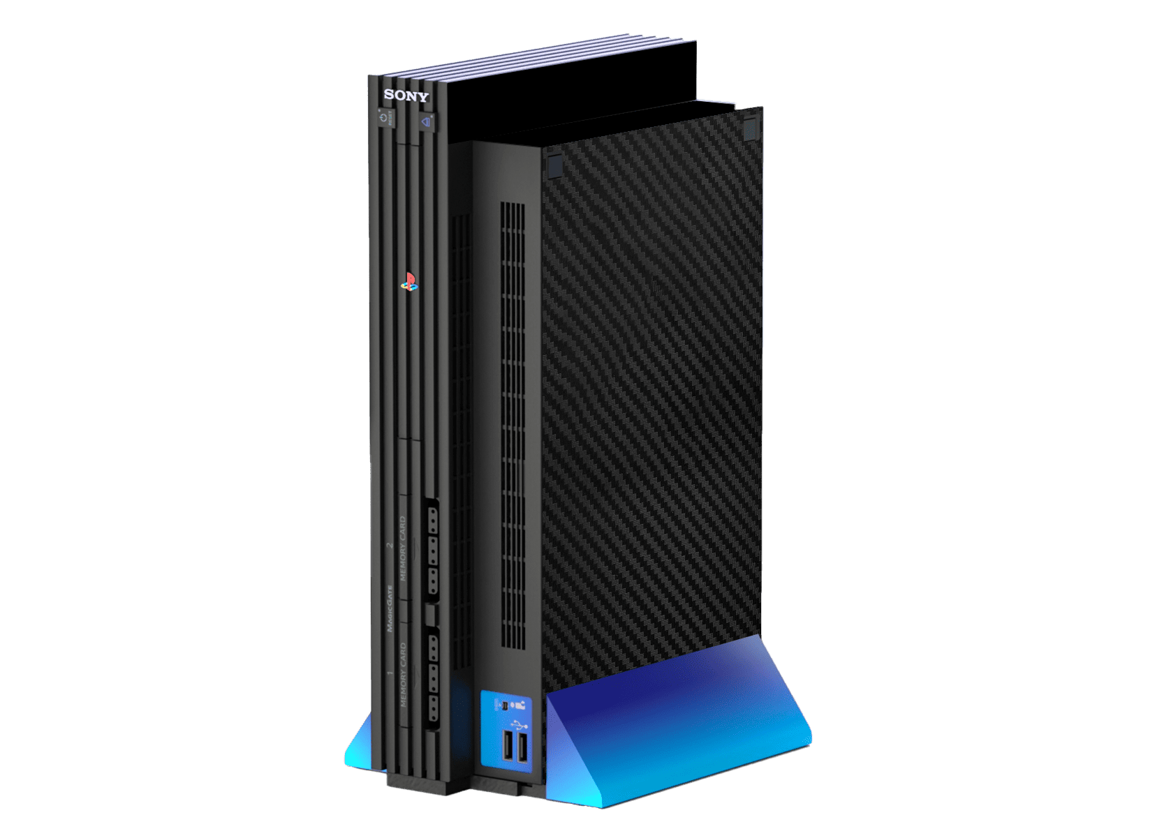 Fibra Carbono Negro Skin Playstation 2 Fat