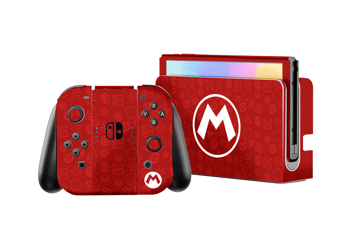 Mario Bros Icons Nintendo Switch Oled (2021) Skin