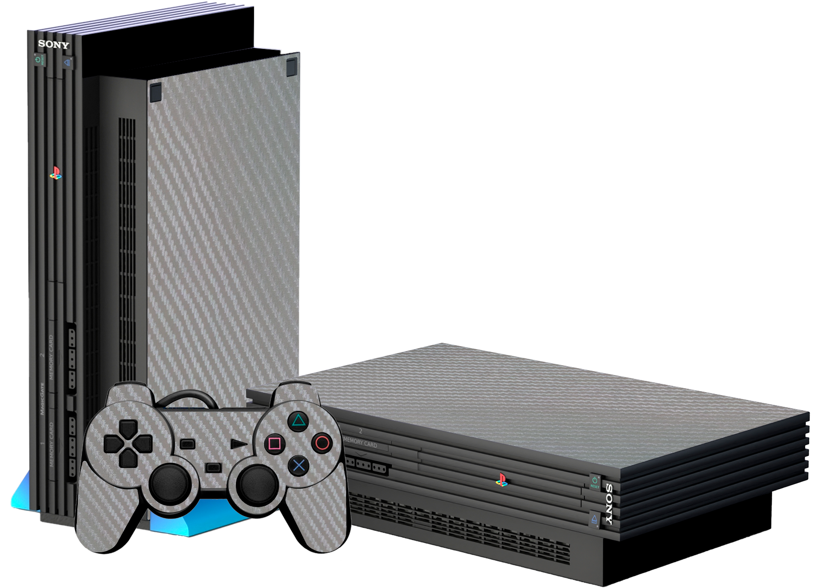 Fibra Carbono Gris Skin Playstation 2 Fat