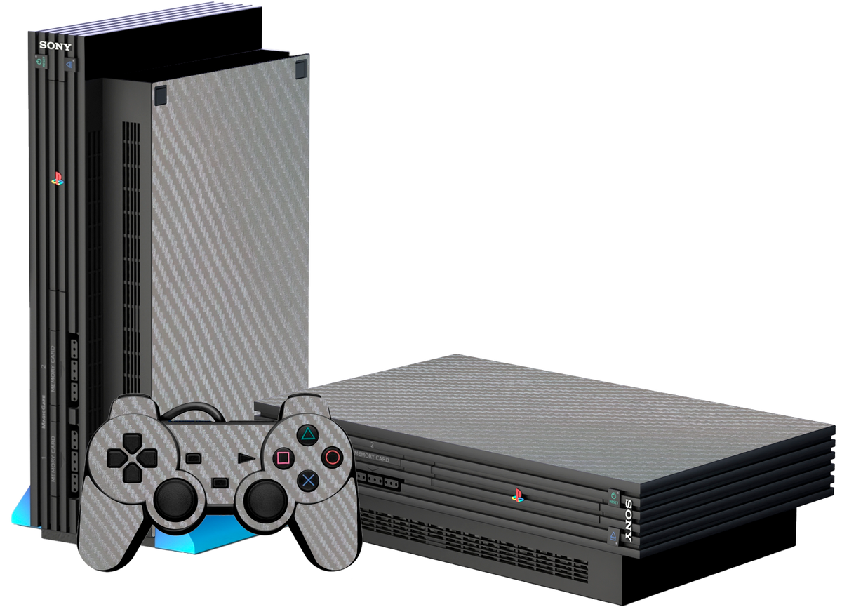 Fibra Carbono Gris Skin Playstation 2 Fat Xonebrand