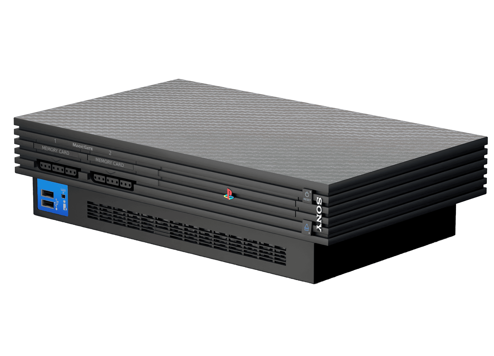 Fibra Carbono Gris Skin Playstation 2 Fat