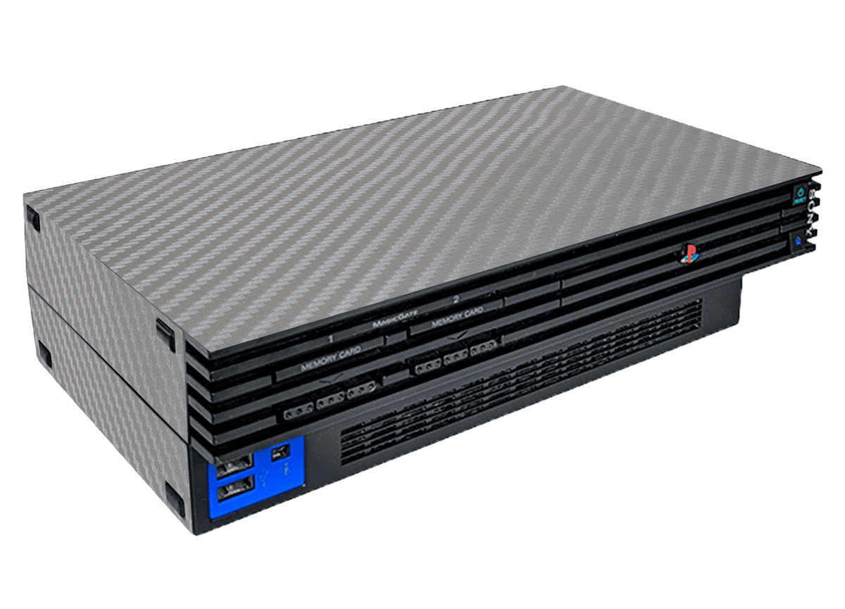 Fibra Carbono Gris Skin Playstation 2 Fat Xonebrand