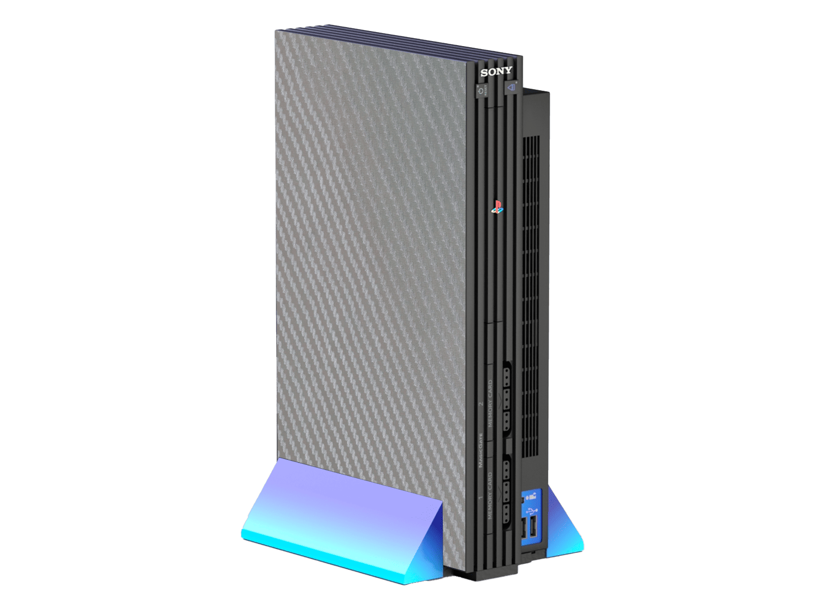 Fibra Carbono Gris Skin Playstation 2 Fat