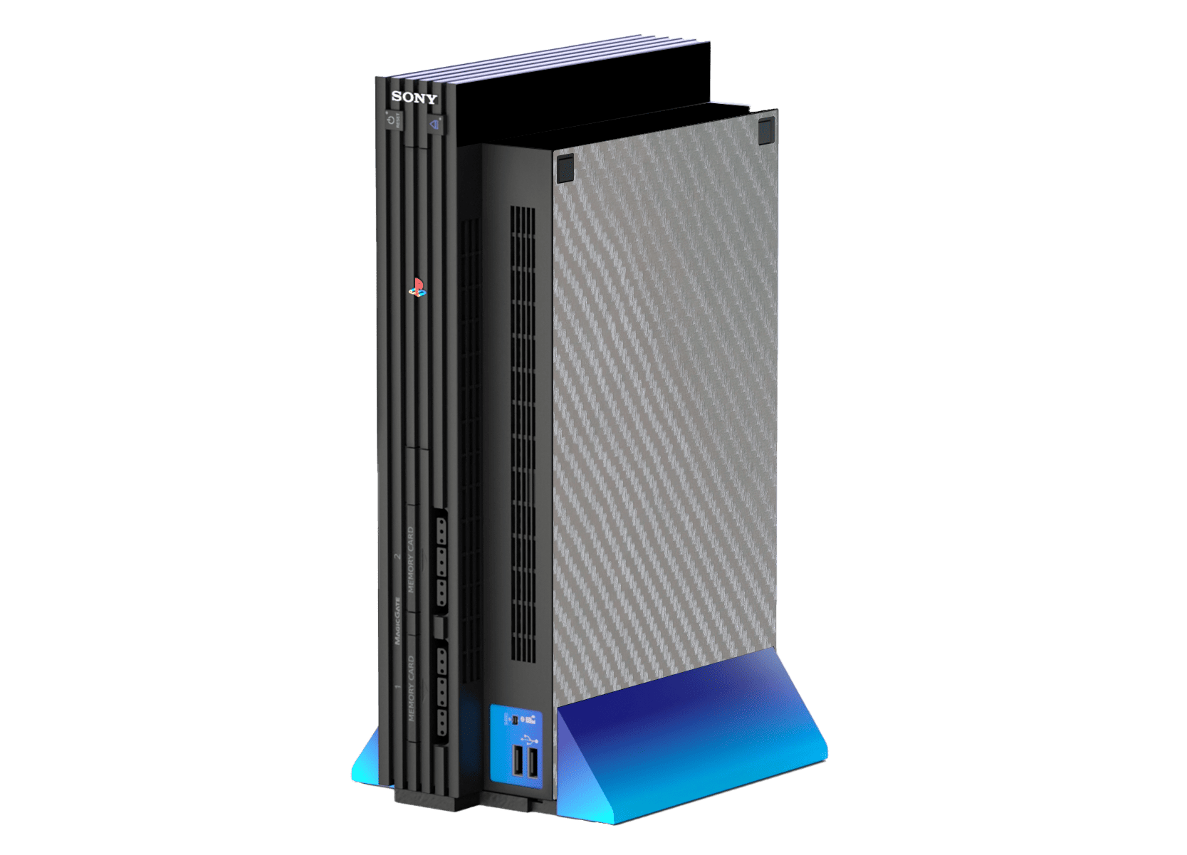 Fibra Carbono Gris Skin Playstation 2 Fat