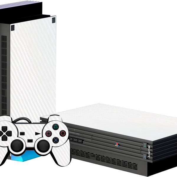 Fibra Carbono Blanco Skin Playstation 2 Fat