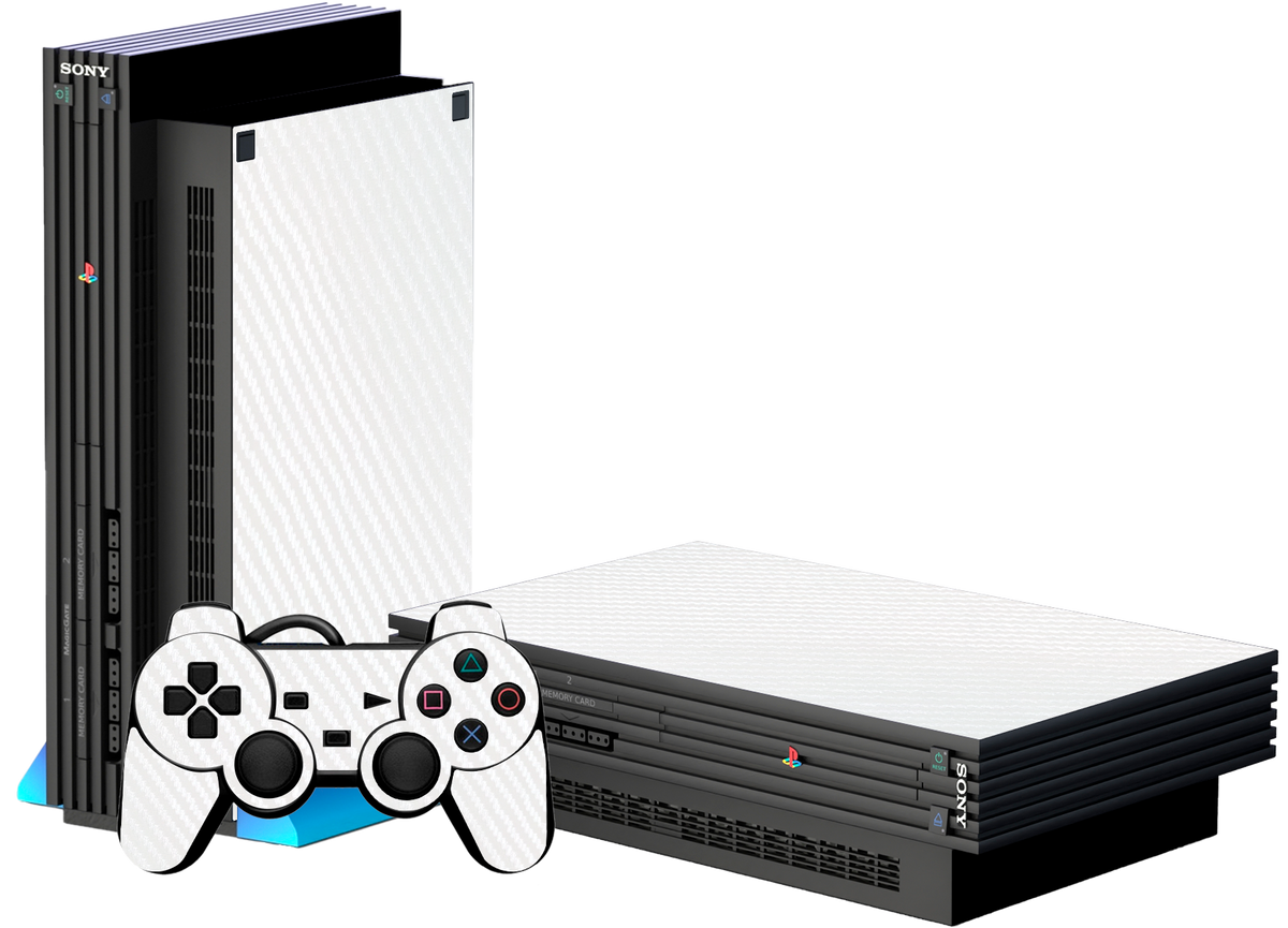 Fibra Carbono Blanco Skin Playstation 2 Fat Xonebrand