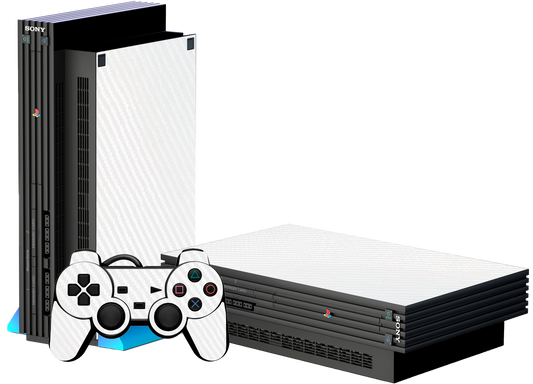 Fibra Carbono Blanco Skin Playstation 2 Fat