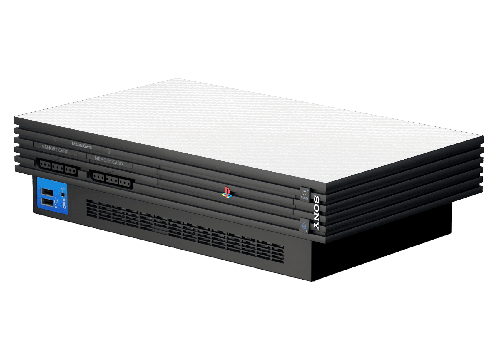 Fibra Carbono Blanco Skin Playstation 2 Fat