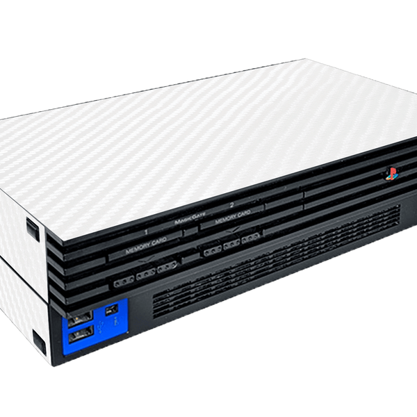 Fibra Carbono Blanco Skin Playstation 2 Fat