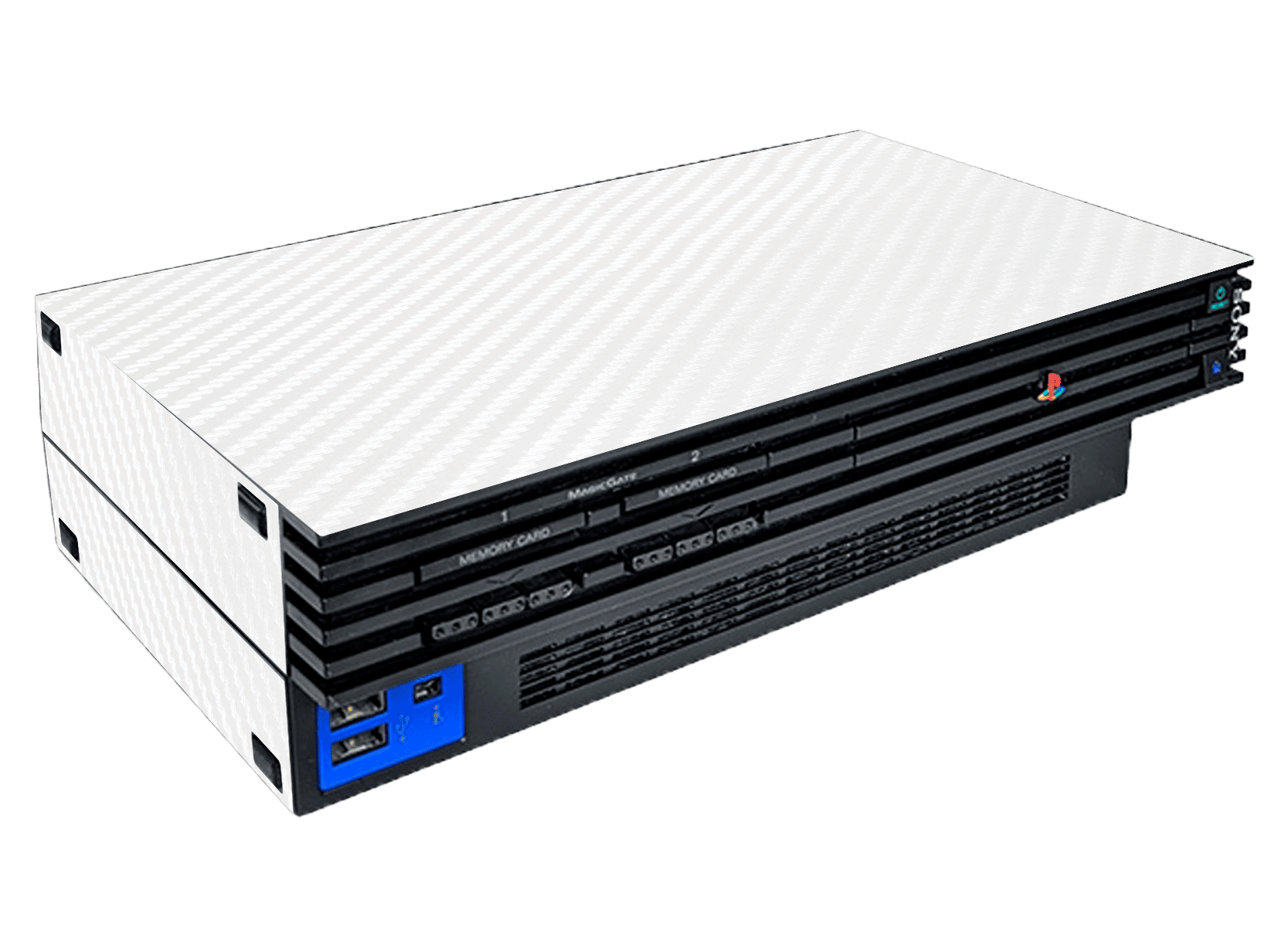 Fibra Carbono Blanco Skin Playstation 2 Fat