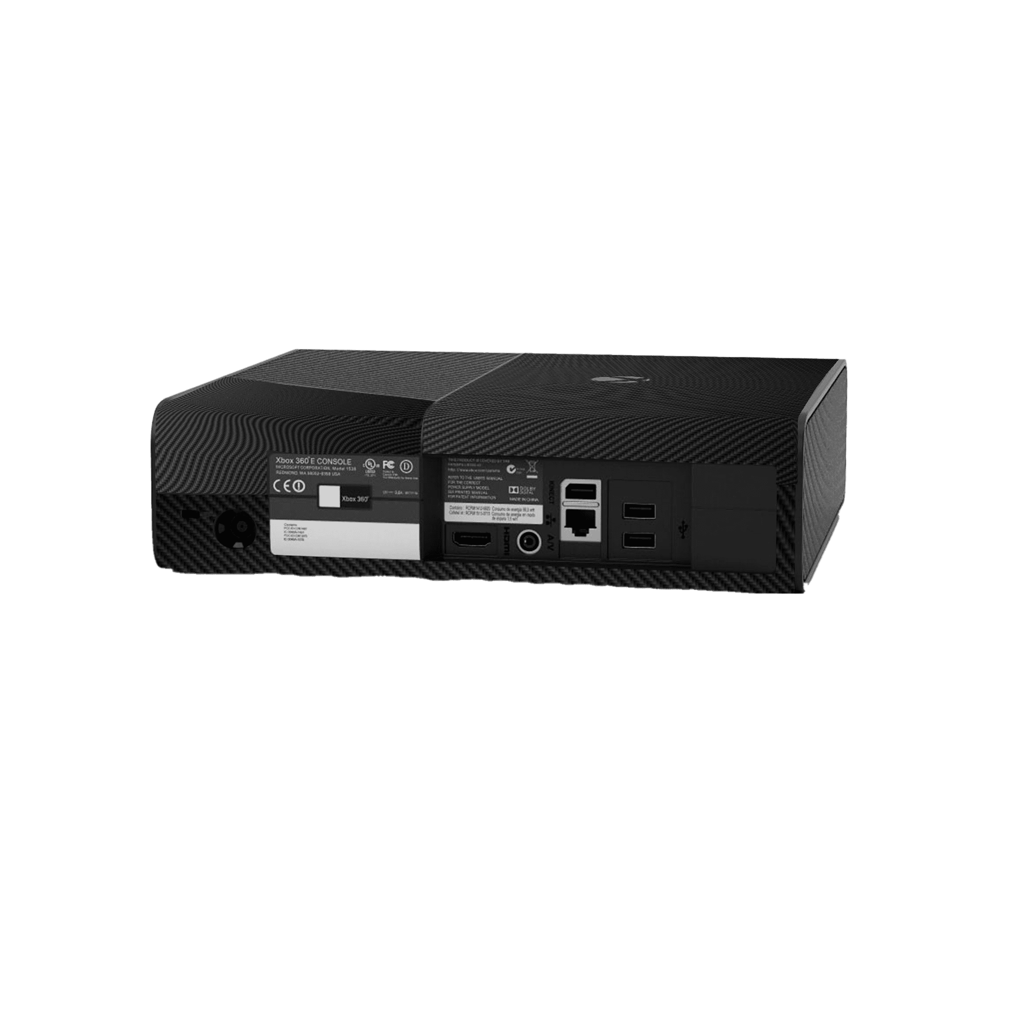 Fibra Carbono Negro Skin Xbox 360 E Xonebrand