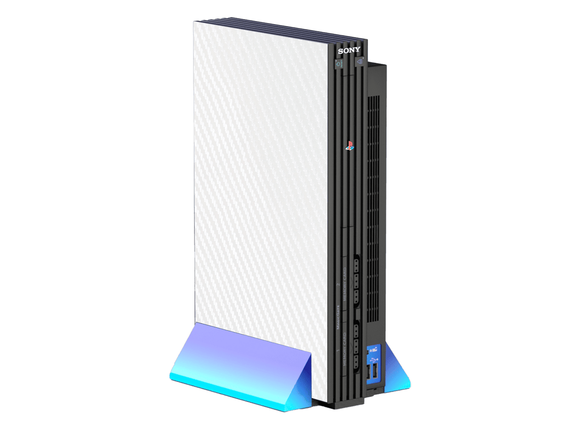 Fibra Carbono Blanco Skin Playstation 2 Fat Xonebrand