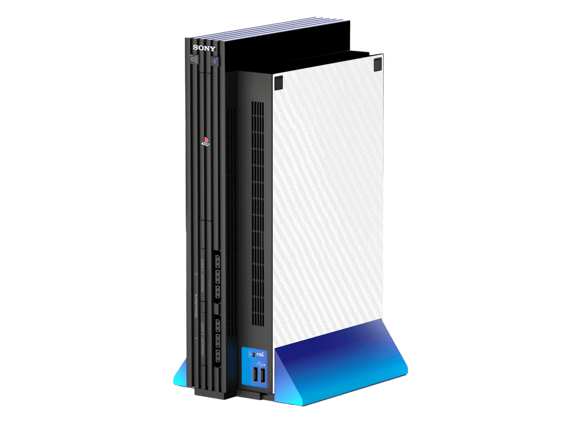 Fibra Carbono Blanco Skin Playstation 2 Fat Xonebrand