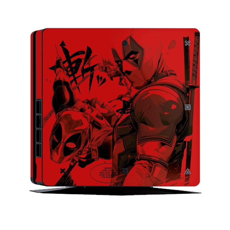 Deadpool Skin Playstation 4 Slim Xonebrand