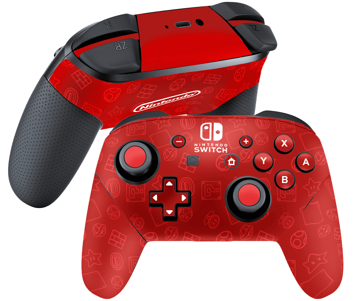 Mario Bros Icons Skin Nintendo Switch Pro Controller Xonebrand