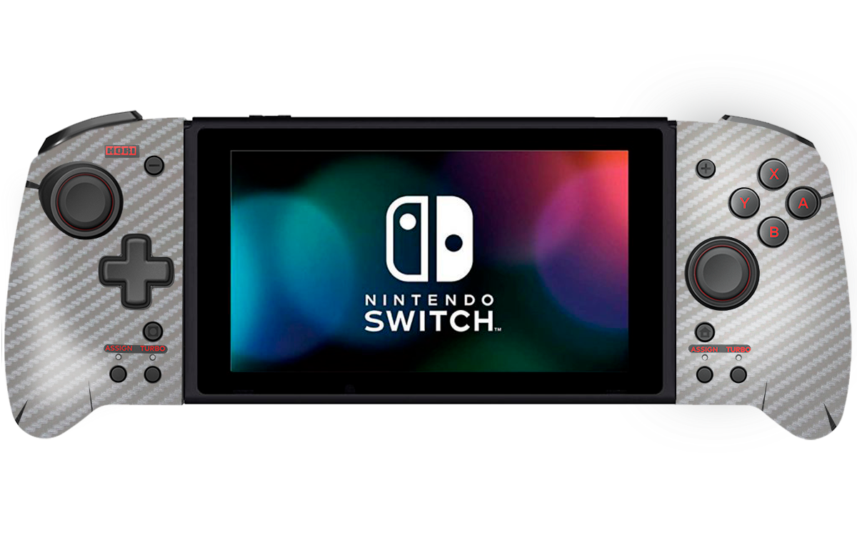 Carbon Fiber Gray Skin Nintendo Switch Hori Controller