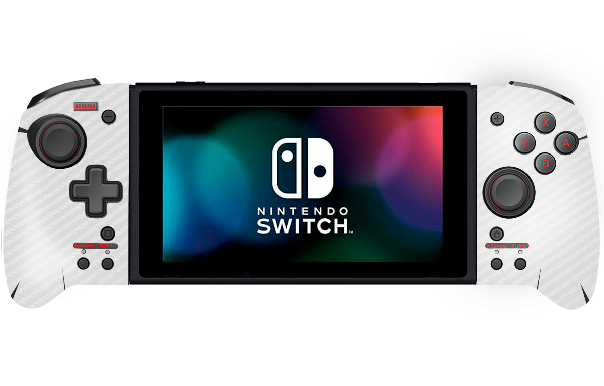 White Carbon Fiber Skin Nintendo Switch Hori Controller