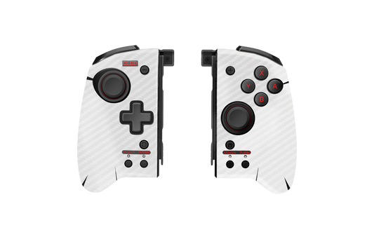 Fibra Carbono Blanco Skin Nintendo Switch Hori Control