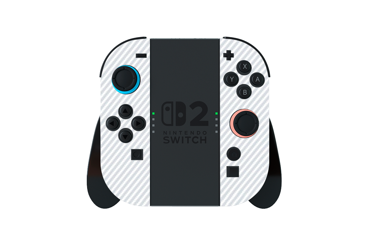 Fibra Carbono Blanco Skin Nintendo Switch 2 (2025)