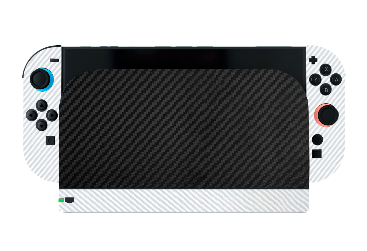 Fibra Carbono Blanco & Negro Skin Nintendo Switch 2 (2025)