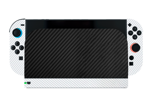 Fibra Carbono Blanco & Negro Skin Nintendo Switch 2 (2025)