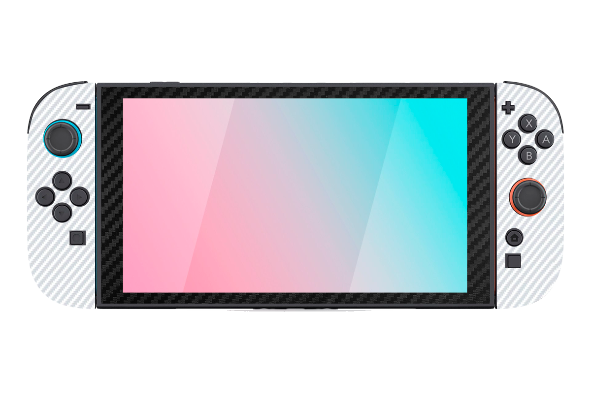 Fibra Carbono Blanco & Negro Skin Nintendo Switch 2 (2025)