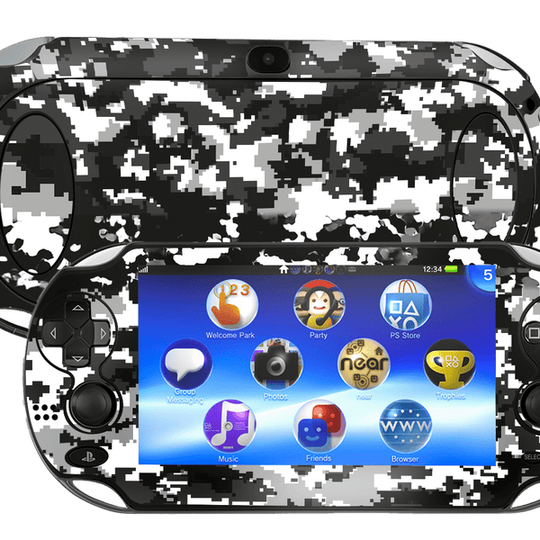 Camouflaged Gray Skin Playstation Portable PSVita Fat