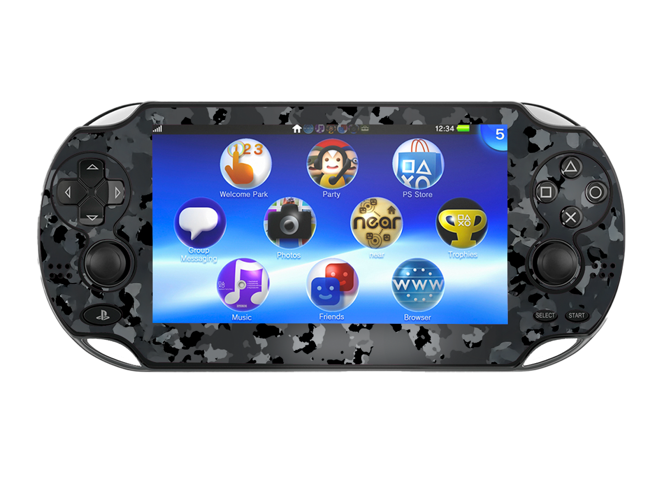 Camuflado Gris Skin Playstation Portable PSVita Fat Xonebrand
