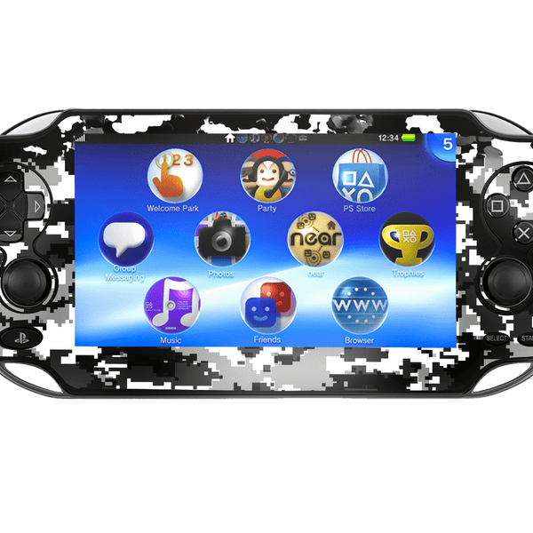 Camouflaged Gray Skin Playstation Portable PSVita Fat