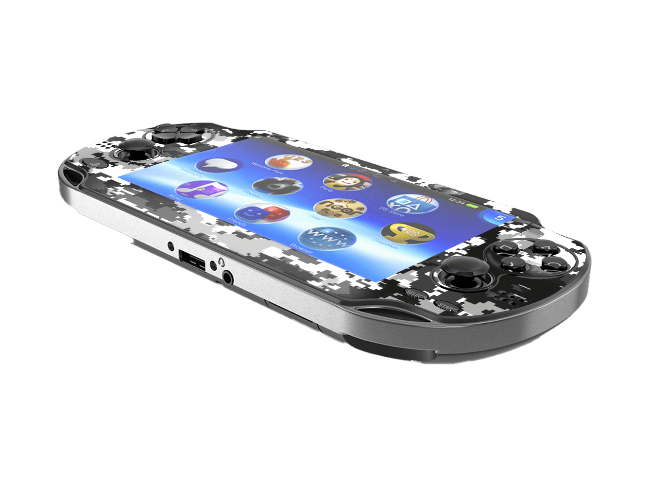 Camouflaged Gray Skin Playstation Portable PSVita Fat