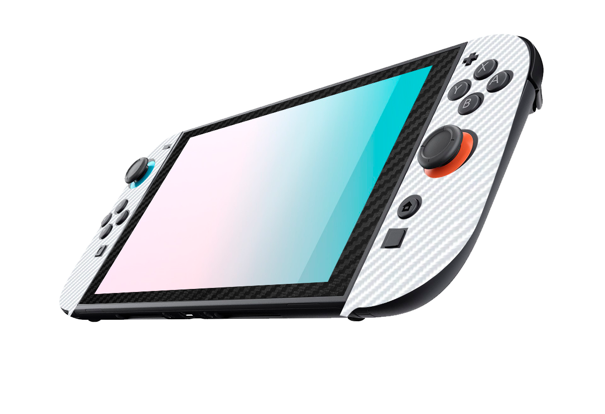 Fibra Carbono Blanco & Negro Skin Nintendo Switch 2 (2025)