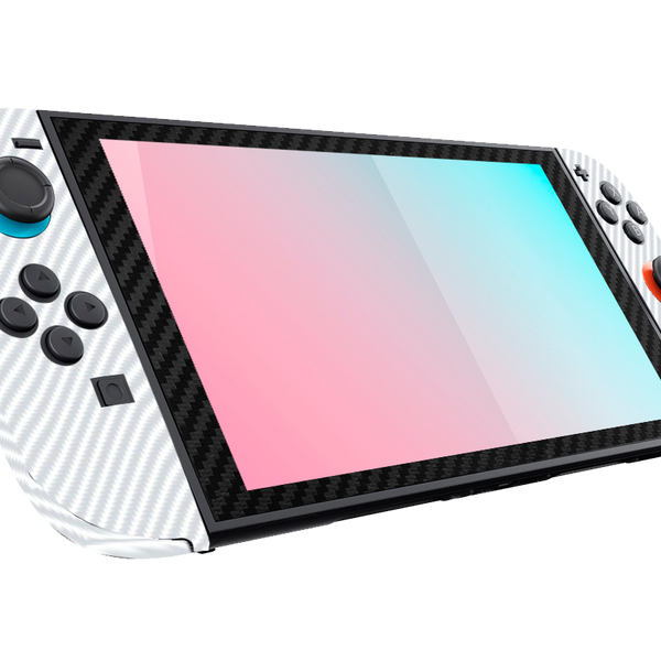 Fibra Carbono Blanco & Negro Skin Nintendo Switch 2 (2025)