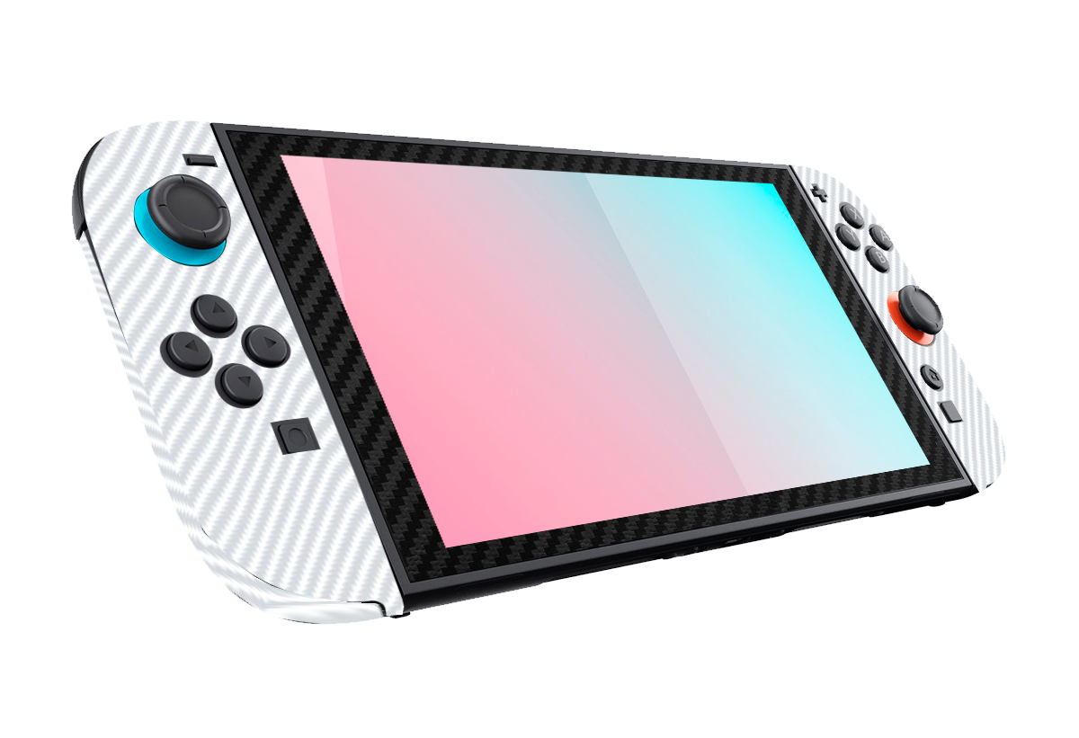 Fibra Carbono Blanco & Negro Skin Nintendo Switch 2 (2025)