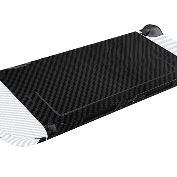 Fibra Carbono Blanco & Negro Skin Nintendo Switch 2 (2025)