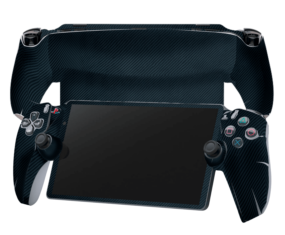 Fibra Carbono Azul Skin Playstation Portal Xonebrand
