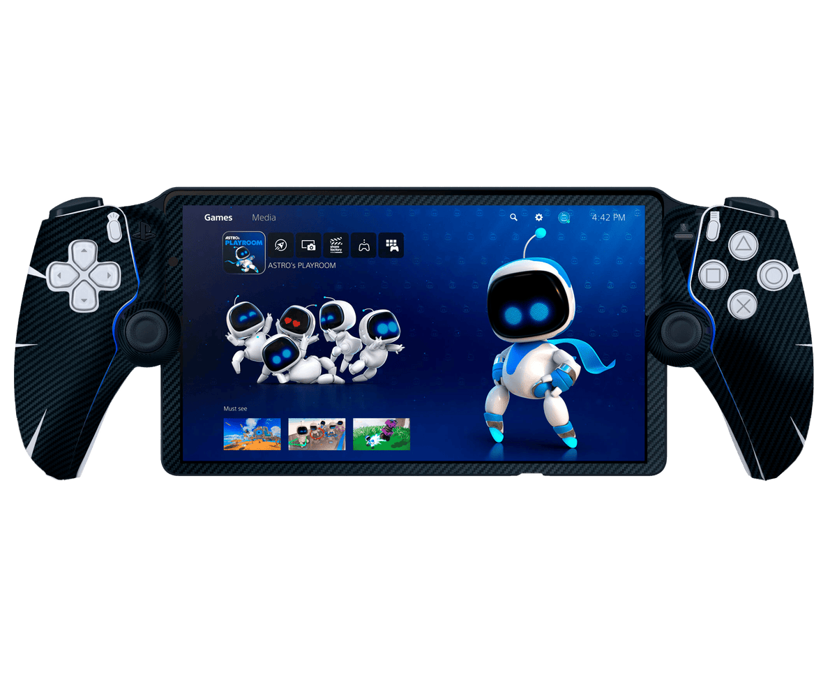Fibra Carbono Azul Skin Playstation Portal Xonebrand