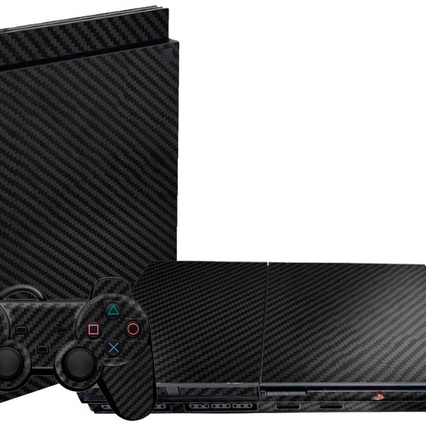 Carbon Fiber Black Skin Playstation 2 Slim