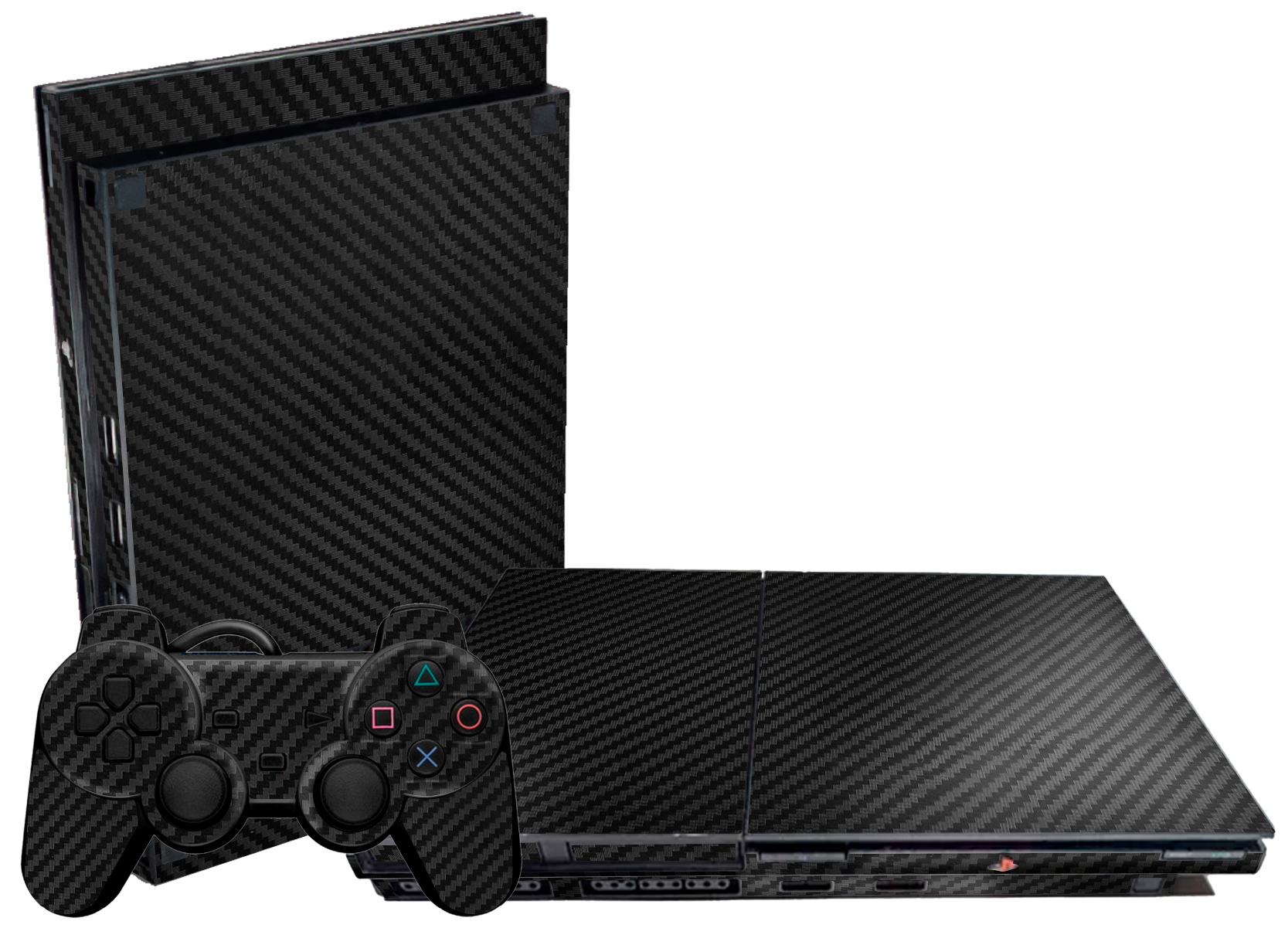 Carbon Fiber Black Skin Playstation 2 Slim