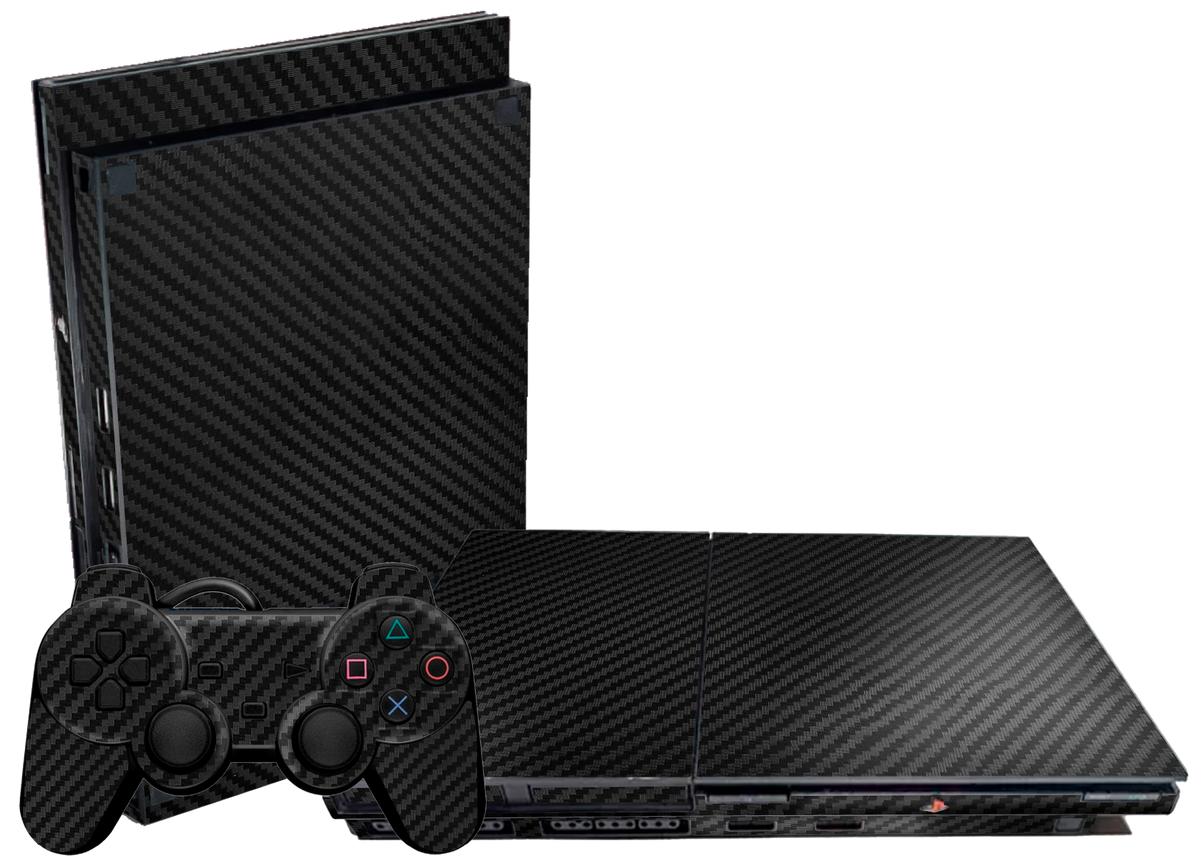 Fibra Carbono Negro Skin Playstation 2 Slim Xonebrand