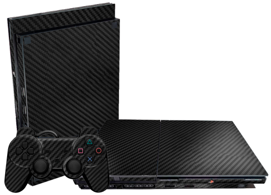Fibra Carbono Negro Skin Playstation 2 Slim