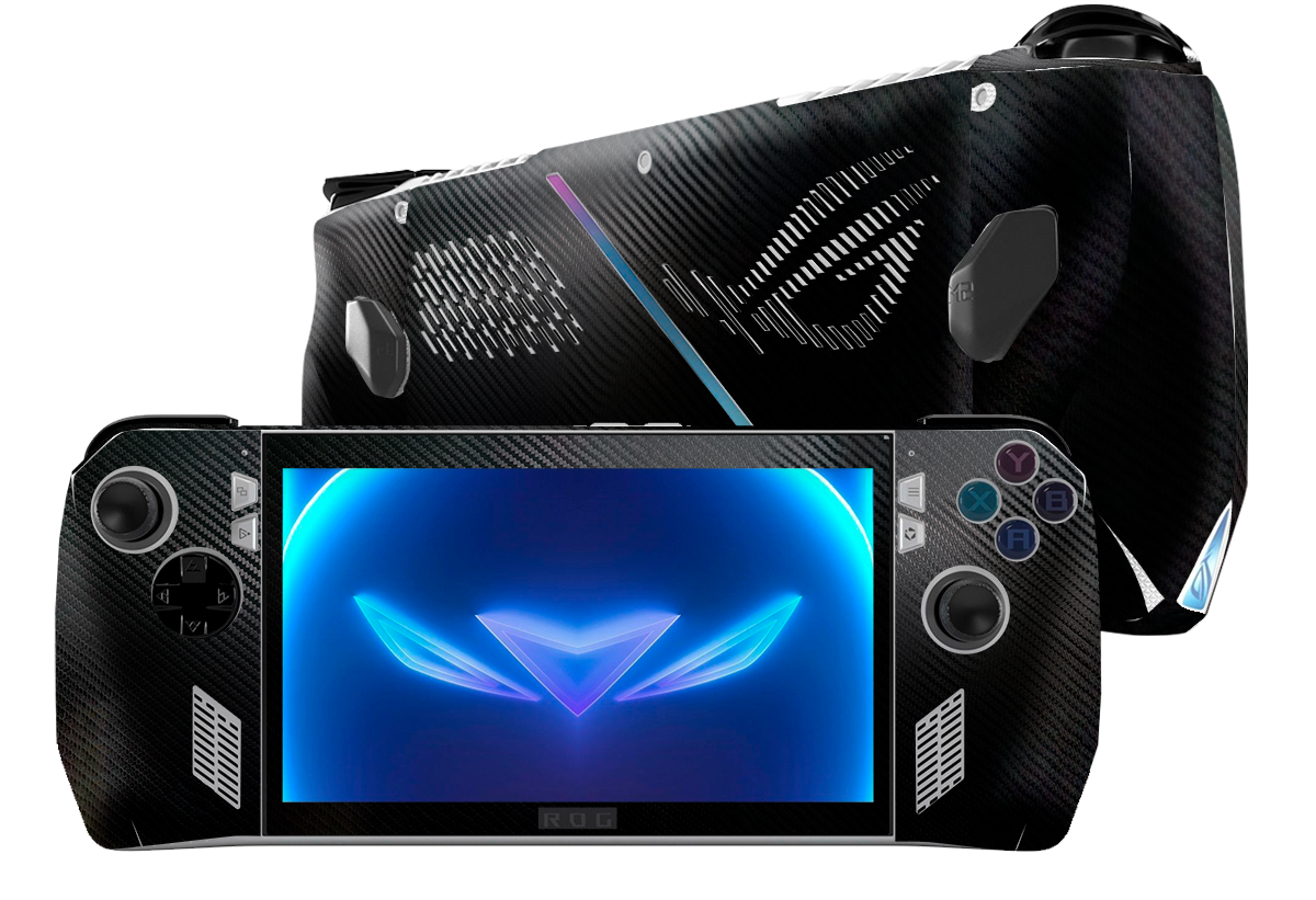 Fibra Carbono Negro Asus Rog Ally Handheld Gaming Computer Skin