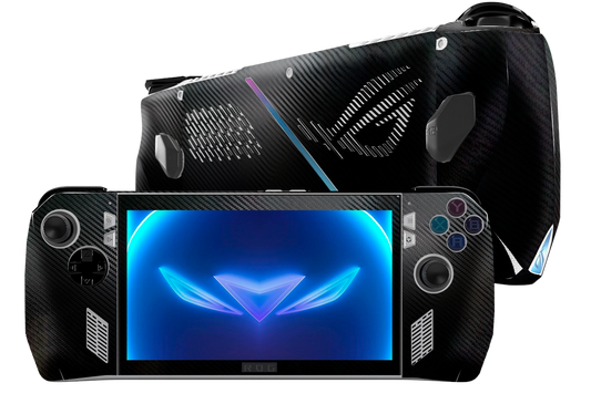 Fibra Carbono Negro Asus Rog Ally Handheld Gaming Computer Skin