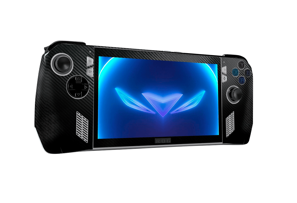 Fibra Carbono Negro Asus Rog Ally Handheld Gaming Computer Skin