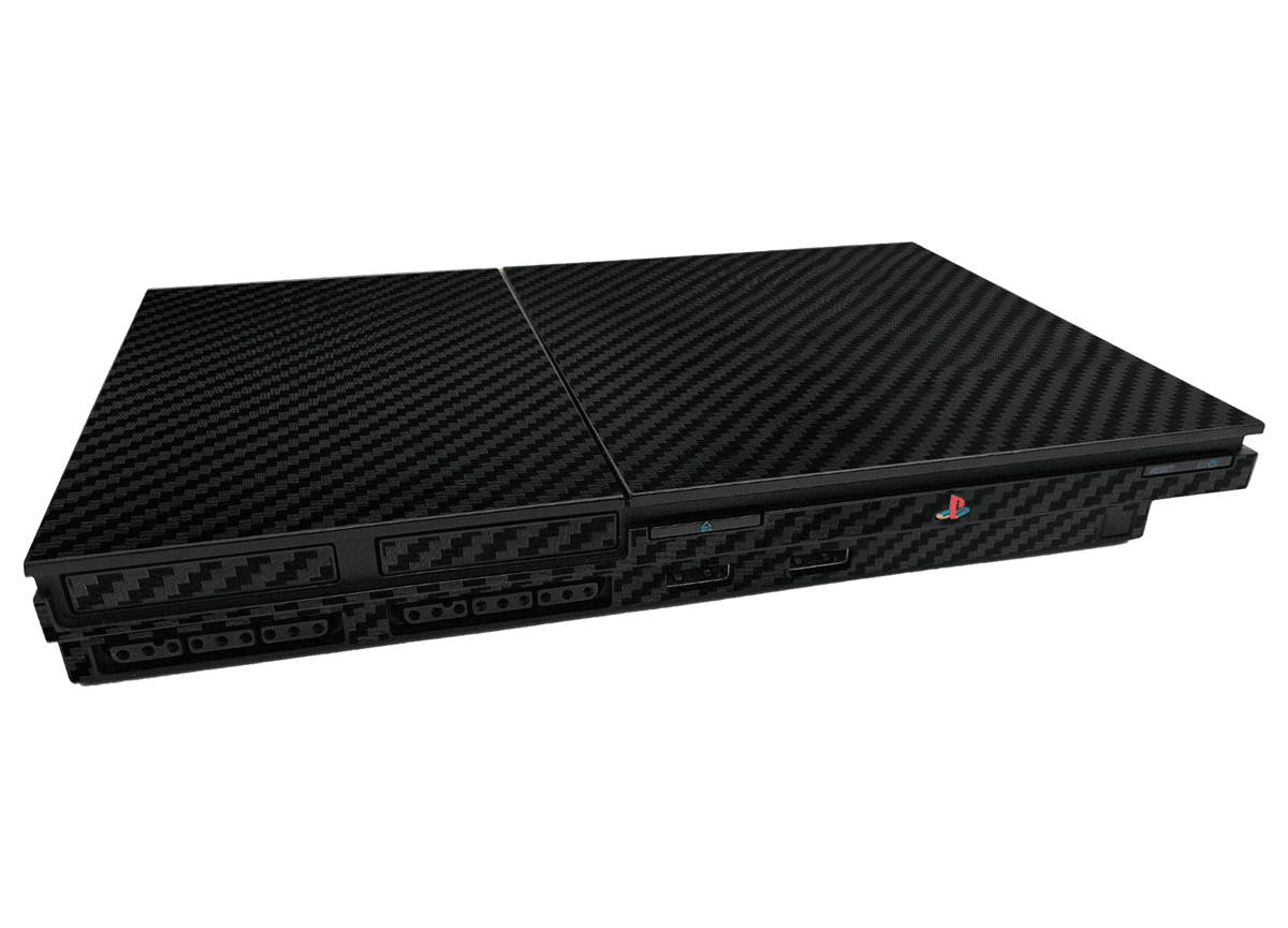 Fibra Carbono Negro Skin Playstation 2 Slim Xonebrand