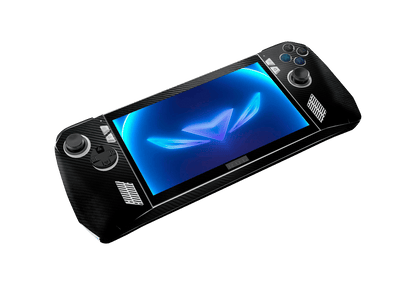 Fibra Carbono Negro Asus Rog Ally Handheld Gaming Computer Skin