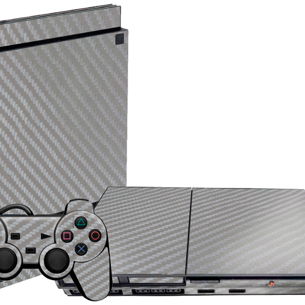 Gray Carbon Fiber Skin Playstation 2 Slim