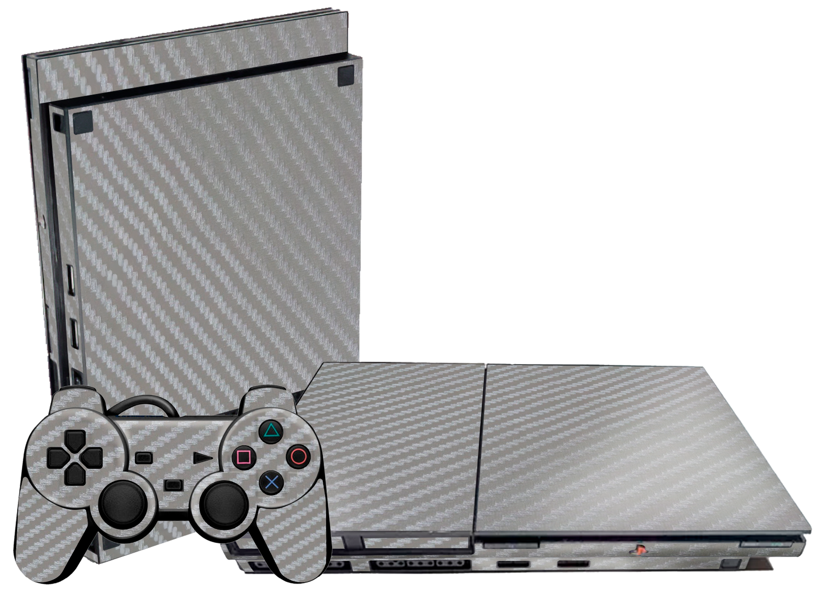 Gray Carbon Fiber Skin Playstation 2 Slim