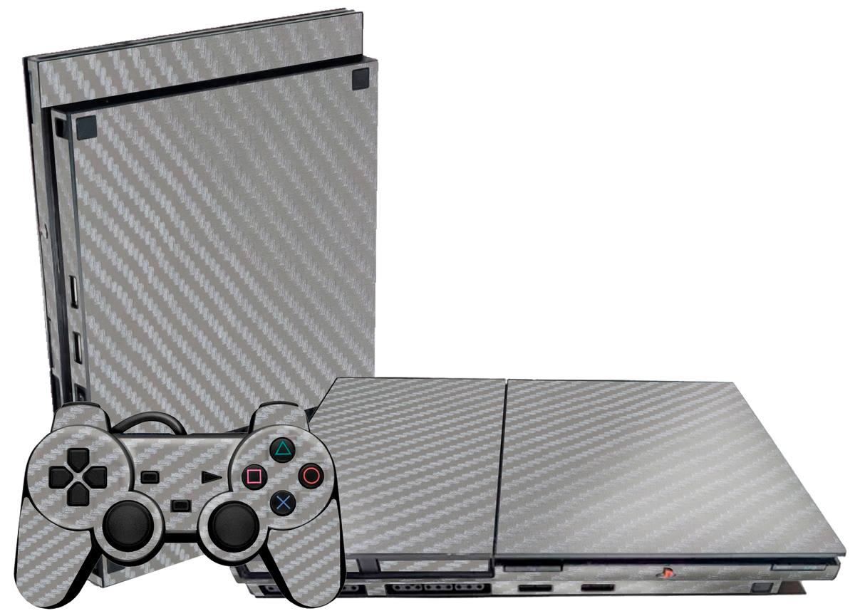 Fibra Carbono Gris Skin Playstation 2 Slim Xonebrand