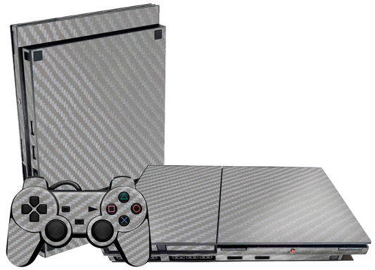 Fibra Carbono Gris Skin Playstation 2 Slim